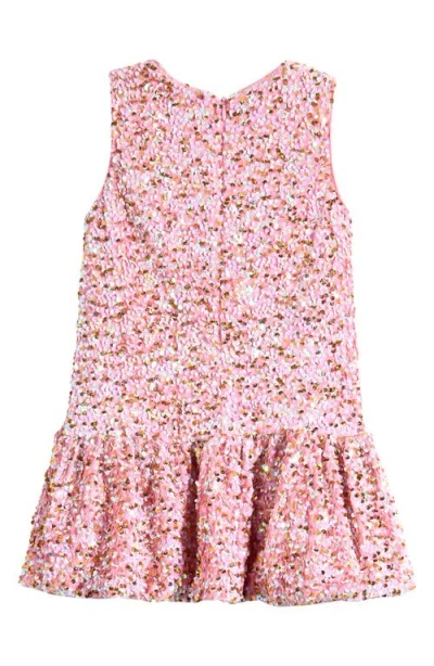 Lola & The Boys Lola + The Boys Kids' Rosie Bow Sequin Flounce Hem Dress In Pink