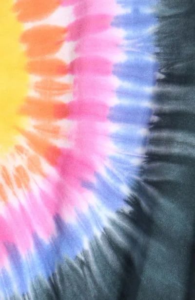 Lola & The Boys Lola + The Boys Kids' Rainbow Tie Dye Ruffle Sweatshirt & Joggers Set In Black