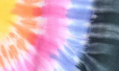 Lola & The Boys Lola + The Boys Kids' Rainbow Tie Dye Ruffle Sweatshirt & Joggers Set In Black