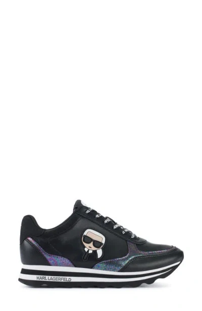Karl Lagerfeld Paris Platform Sneaker In Black Multi