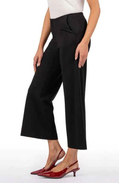 Shop Kut From The Kloth Meg High Rise Crop Wide Leg Pants In Black