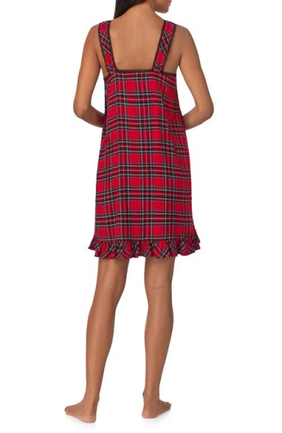 Shop Lauren Ralph Lauren Sleeveless Plaid Nightgown In Red Prt