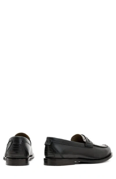 Shop Allsaints Harmon Penny Loafer In Black/grey