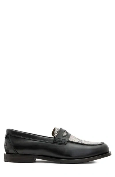 Shop Allsaints Harmon Penny Loafer In Black/grey