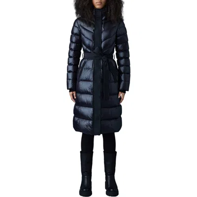 Mackage Coralia Water Resistant Hooded 800 Fill Power Down Coat In Black