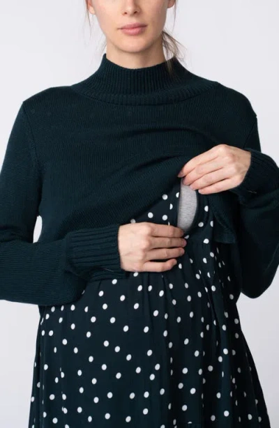 SERAPHINE SERAPHINE POLKA DOT DRESS & SWEATER MATERNITY/NURSING SET 