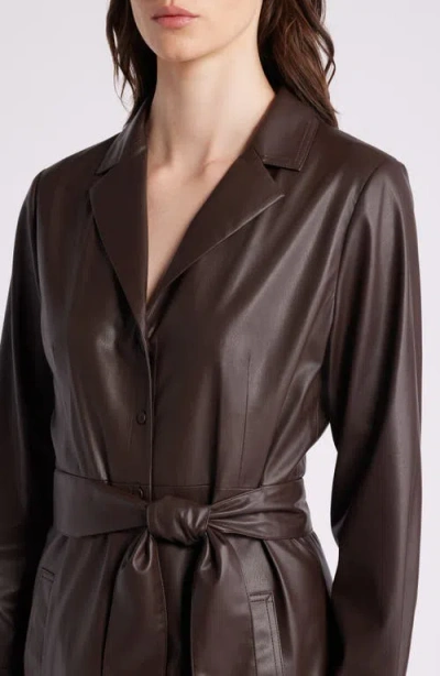 Kobi Halperin Dixie Faux Leather Shirtdress In Mocha