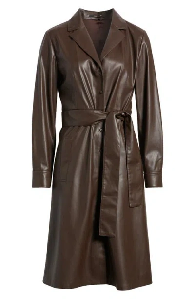 Kobi Halperin Dixie Faux Leather Shirtdress In Mocha