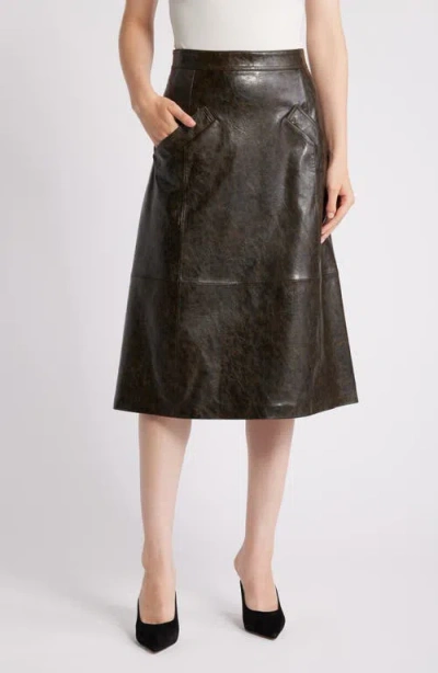 Kobi Halperin Zadie Faux Leather Skirt In Dark Brown