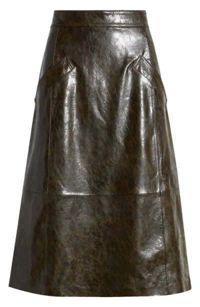 Kobi Halperin Zadie Faux Leather Skirt In Dark Brown
