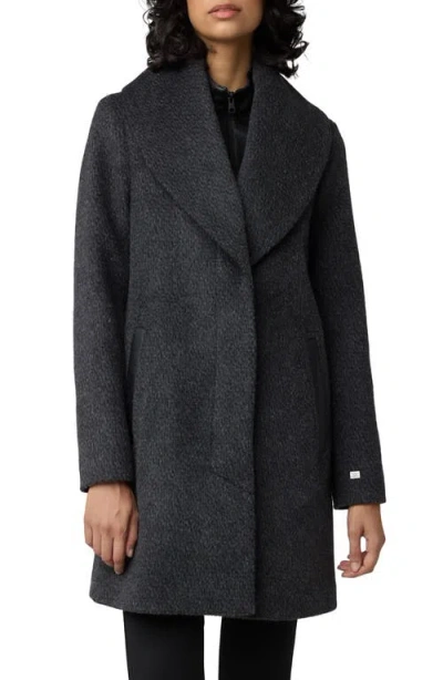 Soia & Kyo Lolli Single Breasted Shawl Collar Coat In Black