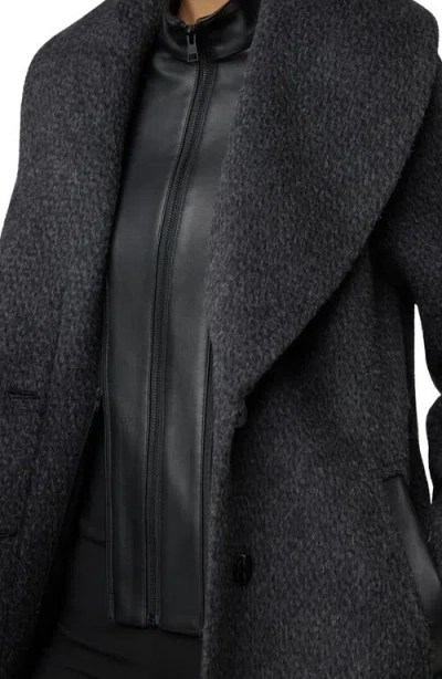 Soia & Kyo Lolli Single Breasted Shawl Collar Coat In Black