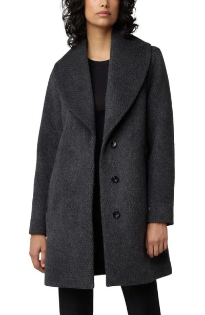 Soia & Kyo Lolli Single Breasted Shawl Collar Coat In Black