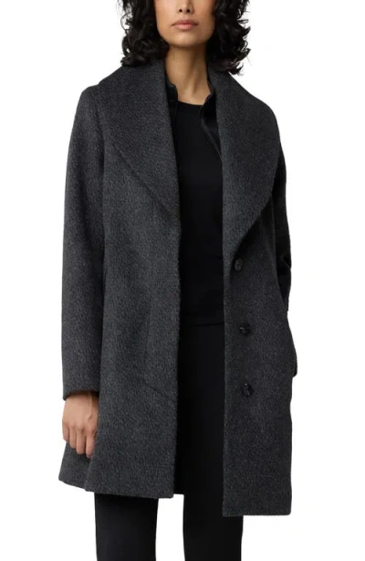 Soia & Kyo Lolli Single Breasted Shawl Collar Coat In Black