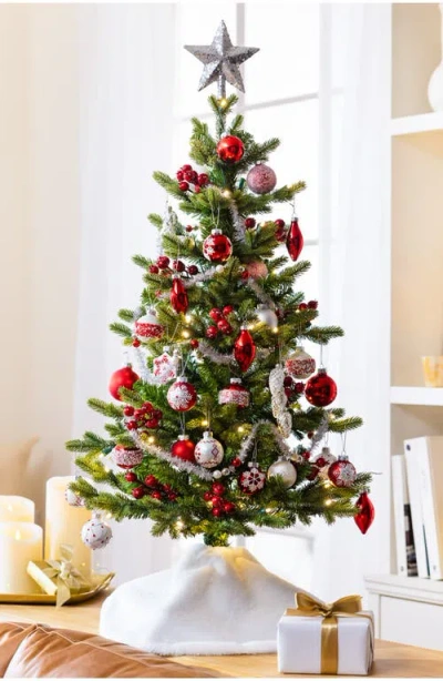 Balsam Hill 3-foot Nordic Frost Decorated Tree In Red