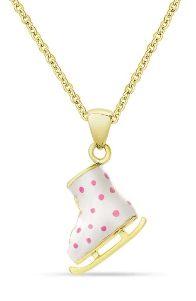 Lily Nily Kids' Ice Skate Pendant Necklace In White