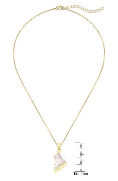 Lily Nily Kids' Ice Skate Pendant Necklace In White