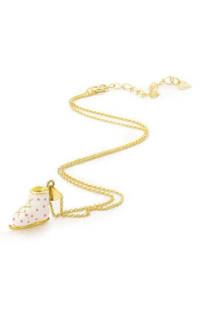 Lily Nily Kids' Ice Skate Pendant Necklace In White