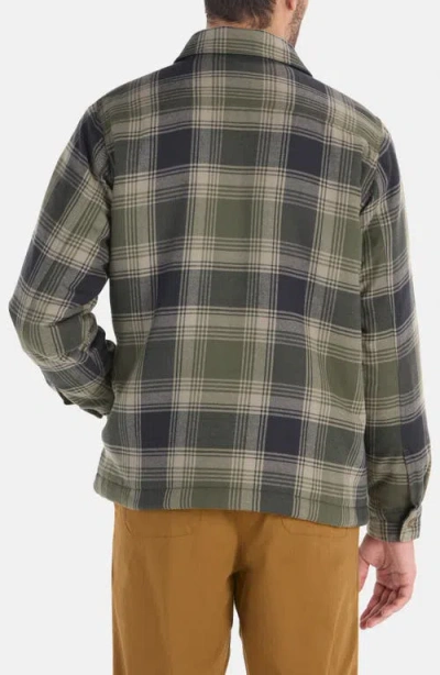 Marmot Ridgefield Fleece Lined Flannel Snap-up Shirt Jacket In Nori
