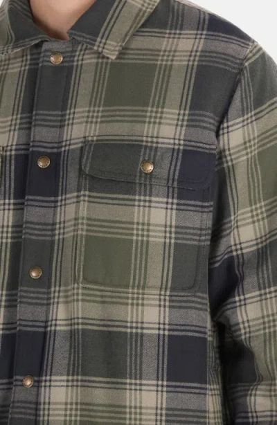 Marmot Ridgefield Fleece Lined Flannel Snap-up Shirt Jacket In Nori