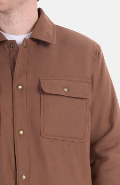 Marmot Ridgefield Fleece Lined Flannel Snap-up Shirt Jacket In Pinecone