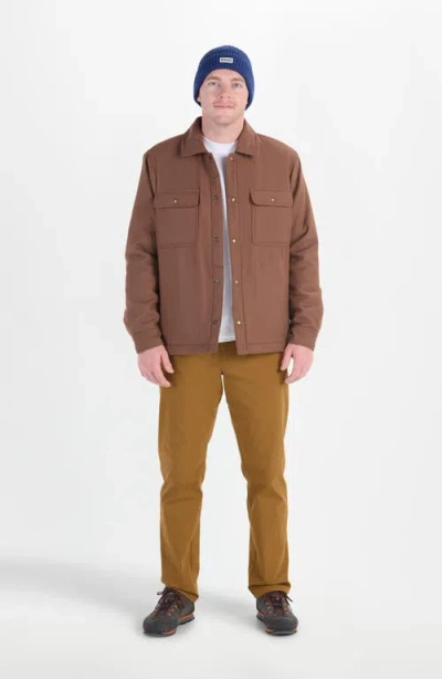 Marmot Ridgefield Fleece Lined Flannel Snap-up Shirt Jacket In Pinecone
