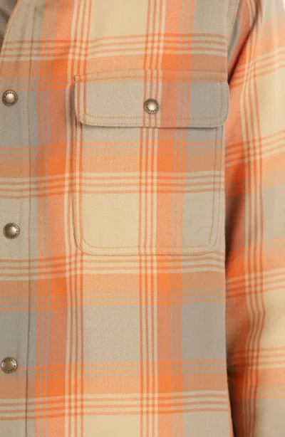 Marmot Ridgefield Fleece Lined Flannel Snap-up Shirt Jacket In Tangelo