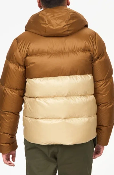 Marmot Guides 700 Fill Power Down Water Repellent Hooded Jacket In Hazel/light Oak