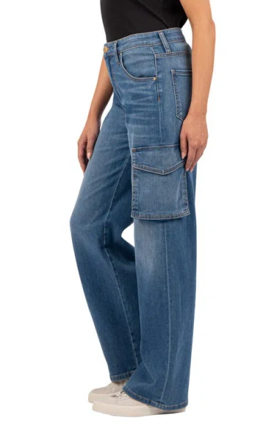 Shop Kut From The Kloth Jodi Fab Ab High Waist Wide Leg Cargo Jeans In Invigorated