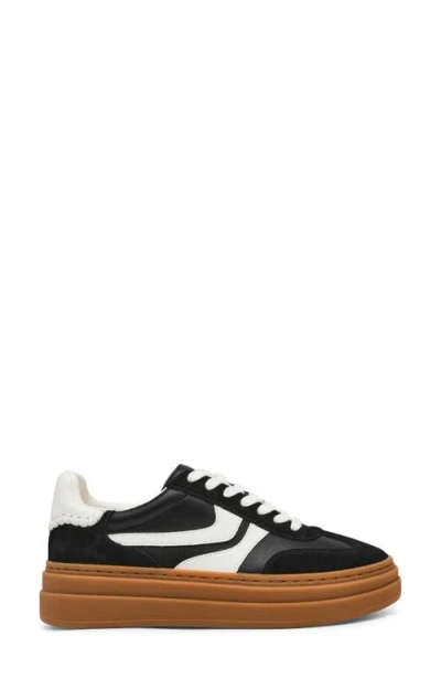 Steve Madden Women's Dodge Triple Platform Lace-up Sneakers In Black White
