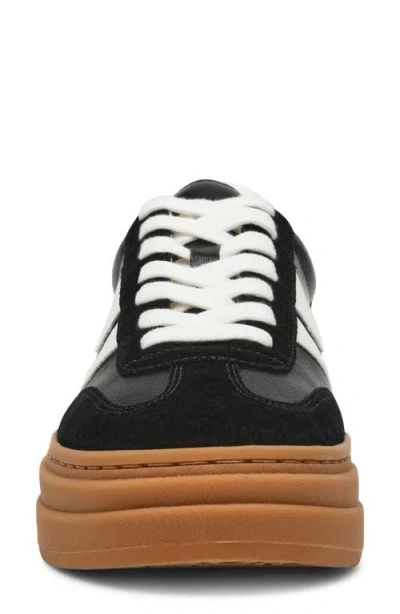 Steve Madden Women's Dodge Triple Platform Lace-up Sneakers In Black White