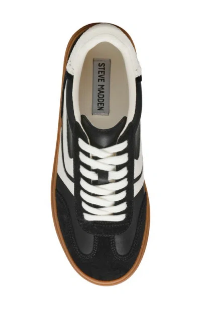 Steve Madden Women's Dodge Triple Platform Lace-up Sneakers In Black White