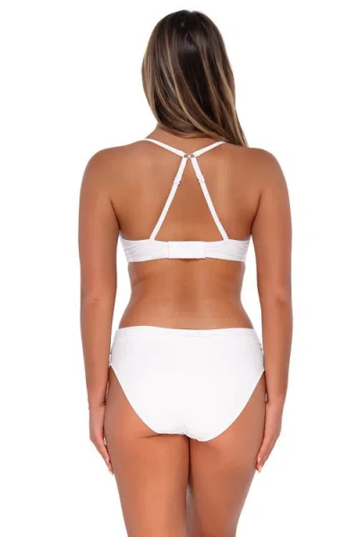 Sunsets Kauai Keyhole Bikini Swimsuit Top In White Lily