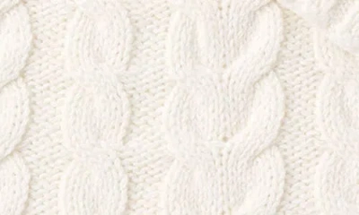 Elegant Baby Horseshoe Cable Knit Cotton Blanket In White