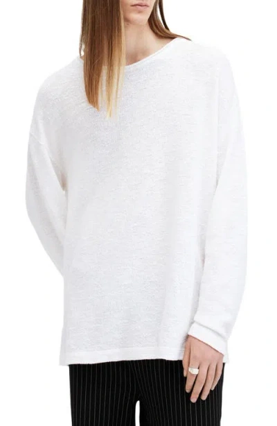 Shop Allsaints Sears Cotton Sweater In Ashen White