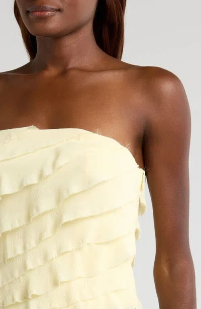 Mistress Rocks Ruffle Strapless Top In Vanilla