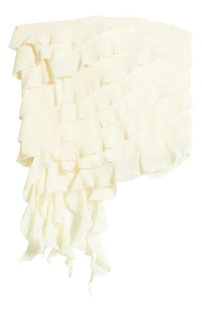 Mistress Rocks Ruffle Strapless Top In Vanilla