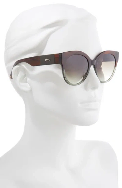Longchamp 53mm Gradient Round Sunglasses In Brown/sage/khaki Gradient