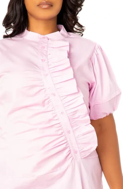 Buxom Couture Asymmetric Ruffle Dress In Violet