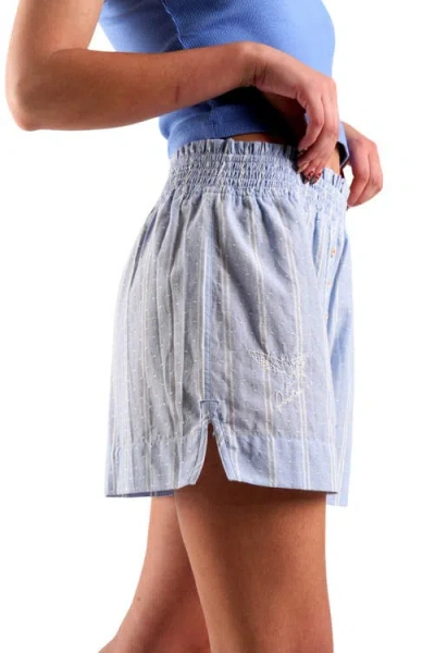 Peachaus Lomandra Ethical-cotton Pajama Shorts In Glacier Blue