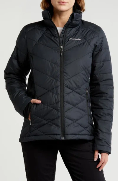 Shop Columbia Heavenly Water Resistant Insulated Coat In Black