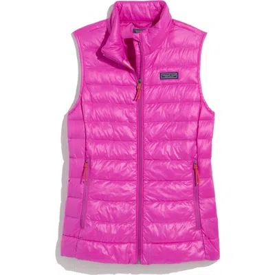 Shop Vineyard Vines Packable Primaloft® Thermoplume Puffer Vest In Vivid Fuchsia