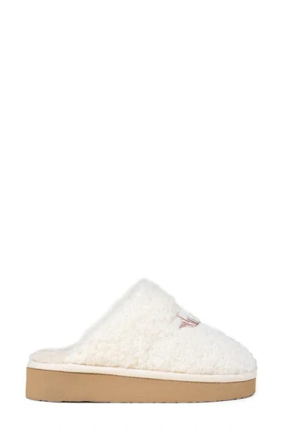 Minnetonka Reindeer Wool Blend Scuff Slipper In Stone