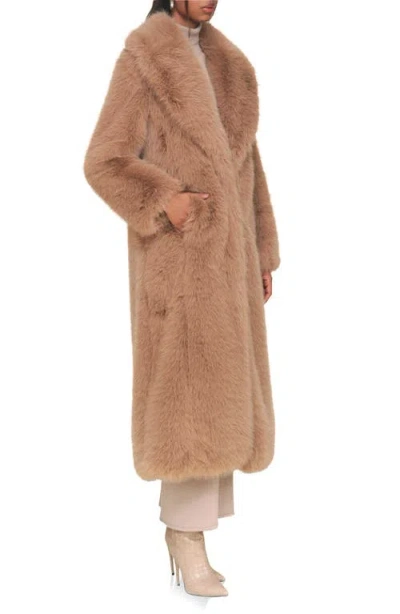 Shop Avec Les Filles Faux Fur Coat In Medium Camel