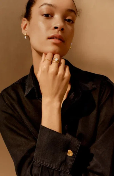 Monica Vinader X Amy Powney Gold Vermeil Keshi Pearl Ring