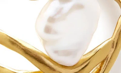 Monica Vinader X Amy Powney Gold Vermeil Keshi Pearl Ring