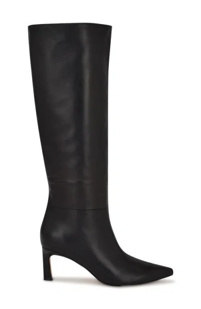 Nine West Lorthey Pointed Toe Knee High Boot In Black