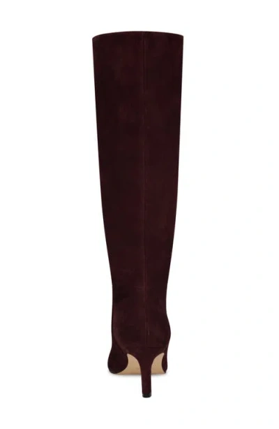 Nine West Lorthey Pointed Toe Knee High Boot In Dark Red