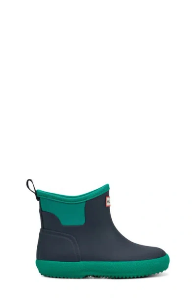 Hunter Little Kids' Finley Pull-on Waterproof Rain Boots From Finish Line In Catham Navy/pepper Green