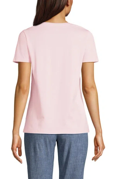 Shop Lands' End Relaxed Supima Cotton V-neck T-shirt In Simply Pink